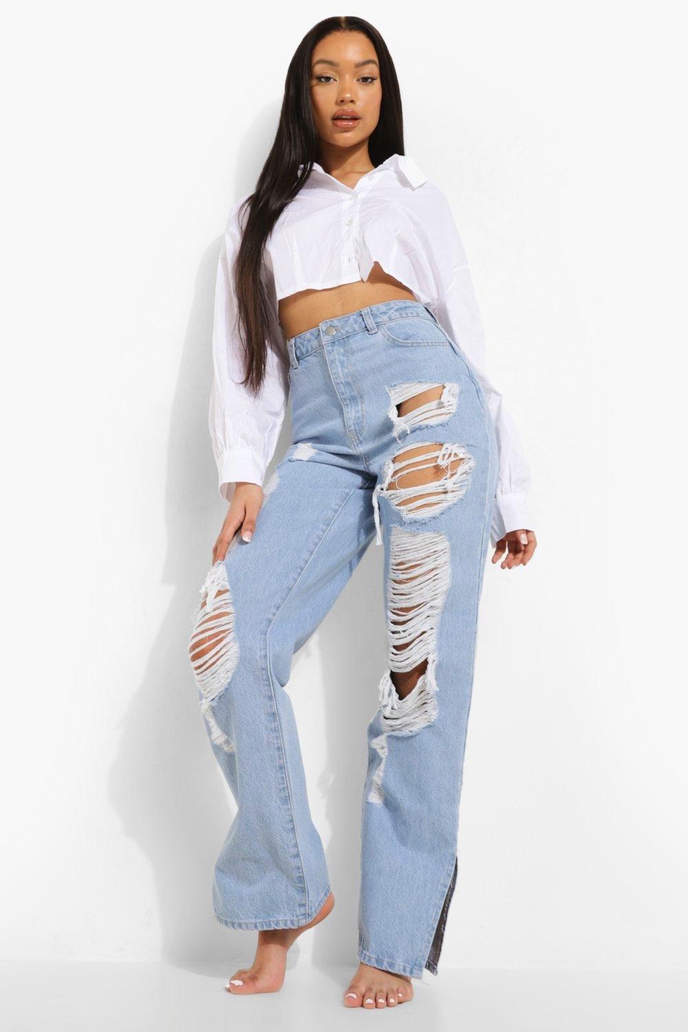 Extreme high waist jeans sale